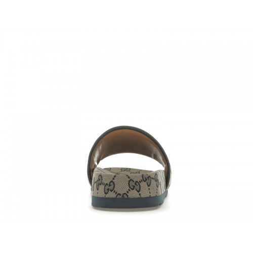 Gucci GG Slide Sandal Beige Blue Monogram