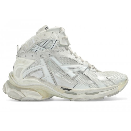 Кроссы Balenciaga Runner High Top White - мужская сетка размеров
