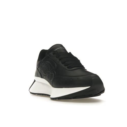 Кроссы Alexander McQueen Sprint Runner Black White (W) - женская сетка размеров