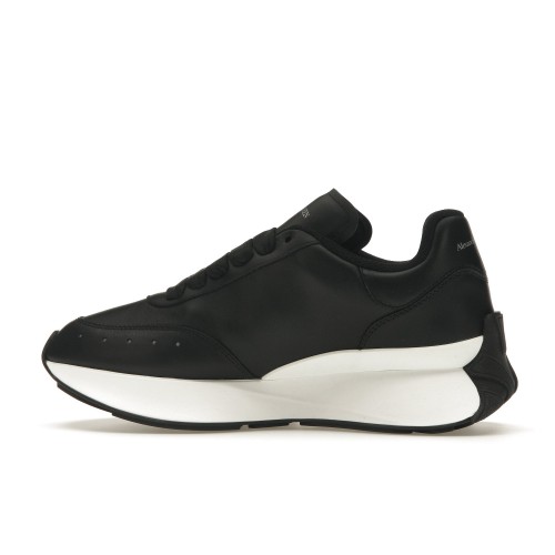 Кроссы Alexander McQueen Sprint Runner Black White (W) - женская сетка размеров