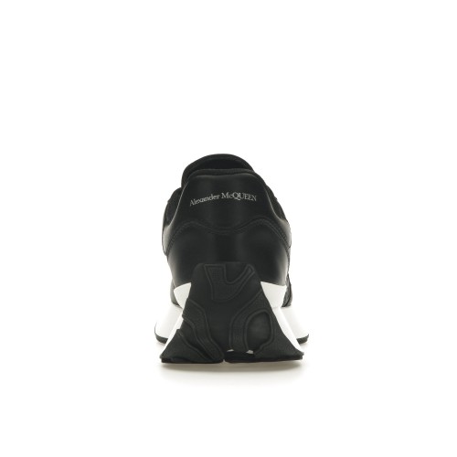Кроссы Alexander McQueen Sprint Runner Black White (W) - женская сетка размеров