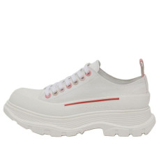 Женские Alexander McQueen Tread Slick Low Lace Up White Soft Coral (W)