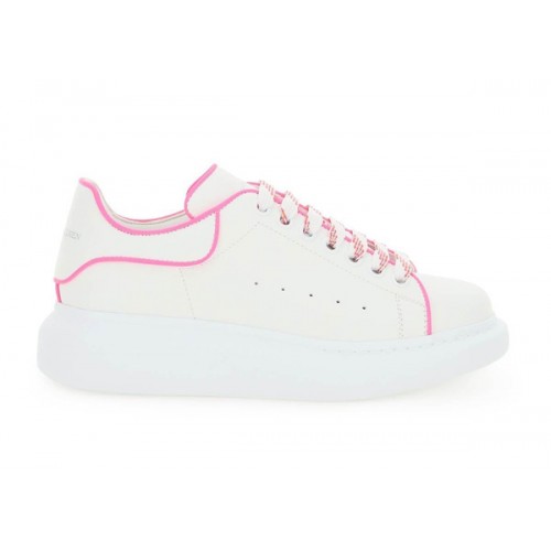 Кроссы Alexander McQueen Oversized Fluo Pink Outline (W) - женская сетка размеров