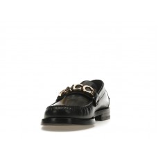 Gucci Logo Loafers Black Leather