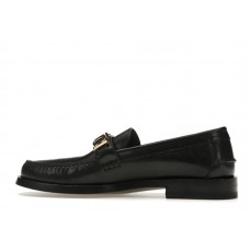 Gucci Logo Loafers Black Leather