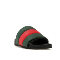 Женские Gucci Padded Web Slide Green Red Web (W)