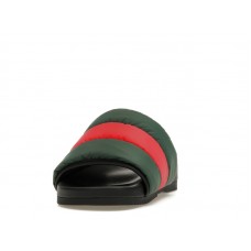 Женские Gucci Padded Web Slide Green Red Web (W)