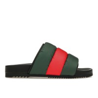 Женские Gucci Padded Web Slide Green Red Web (W)
