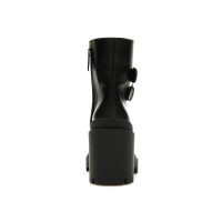 Женские Gucci Buckles Ankle Boots Black Beige (W)
