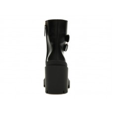 Женские Gucci Buckles Ankle Boots Black Beige (W)