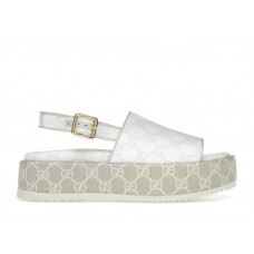 Женские Gucci GG Platform Sandal White Beige (W)