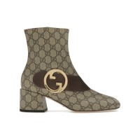 Gucci Blondie Ankle Boot Beige GG Canvas
