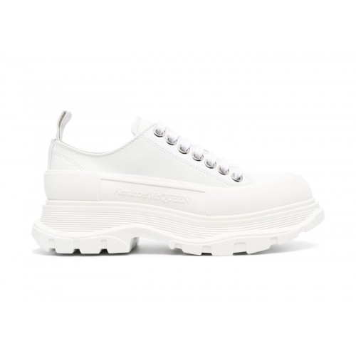 Кроссы Alexander McQueen Tread Slick Low Lace Up White Leather (W) - женская сетка размеров