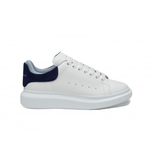 Кроссы Alexander McQueen Oversized Double Heel White Navy Light Blue - мужская сетка размеров