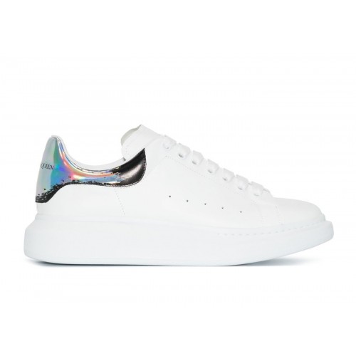 Кроссы Alexander McQueen Oversized White White Iridescent Silver - мужская сетка размеров