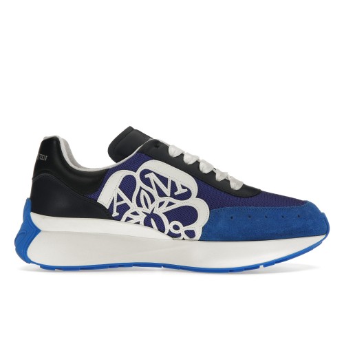 Кроссы Alexander McQueen Sprint Runner Sea Blue - мужская сетка размеров