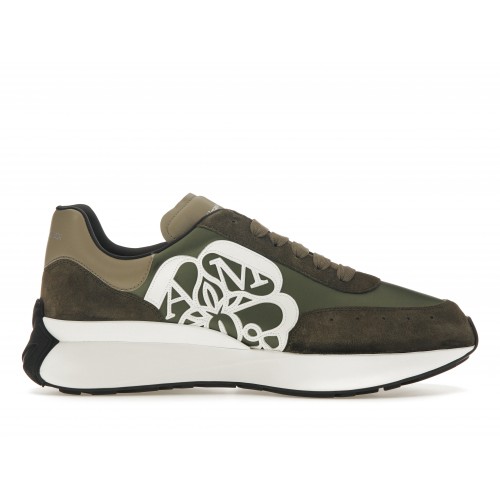 Кроссы Alexander McQueen Sprint Runner Khaki - мужская сетка размеров