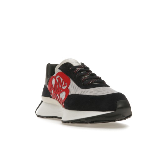 Кроссы Alexander McQueen Sprint Runner Black Red - мужская сетка размеров