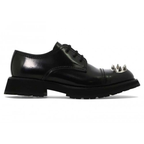 Alexander McQueen Monkstrap Lace-Up Shoe Black - мужская сетка размеров