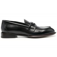 Alexander McQueen Leather Coin-Embellished Penny Loafer Black