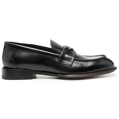 Alexander McQueen Leather Coin-Embellished Penny Loafer Black - мужская сетка размеров