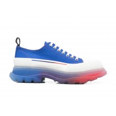 Кроссовки Alexander McQueen Tread Slick Low Lace Up Clear Sole Gradient Electric Blue Off-White Bright Red