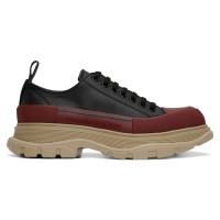Alexander McQueen Tread Slick Low Lace Up Black Red Beige