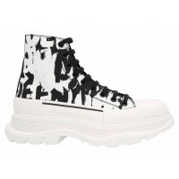 Alexander Mcqueen Graffiti Tread Slick Boot White Black