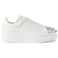 Alexander McQueen Oversized Studded White Silver