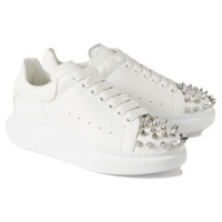 Alexander McQueen Oversized Studded White Silver