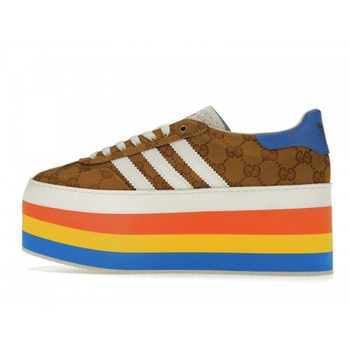 Кроссы adidas x Gucci Gazelle Original GG Multicolor Platform (W) - женская сетка размеров