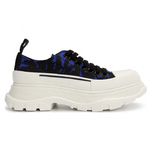 Кроссы Alexander McQueen Tread Slick Low Lace Up Blue Black (W) - женская сетка размеров