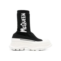 Женские кроссовки Alexander McQueen Logo Intarsia Chunky Sock Sneaker Black Ice (W)