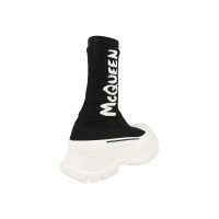 Женские Alexander McQueen Tread Slick Boot Ribbed Black White (W)