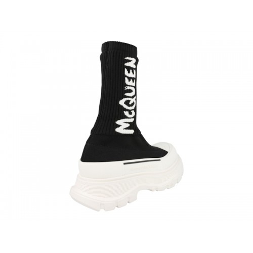 Alexander McQueen Tread Slick Boot Ribbed Black White (W) - женская сетка размеров