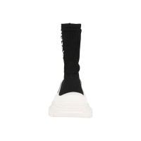 Женские Alexander McQueen Tread Slick Boot Ribbed Black White (W)