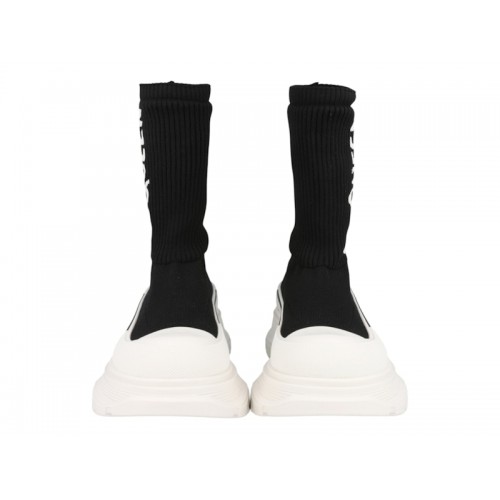 Alexander McQueen Tread Slick Boot Ribbed Black White (W) - женская сетка размеров