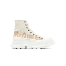 Женские Alexander McQueen Tread Slick High Top Sneakers Beige (W)