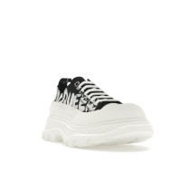 Женские кроссовки Alexander McQueen Tread Slick Low Lace Up Canvas Graffiti Black White White (W)