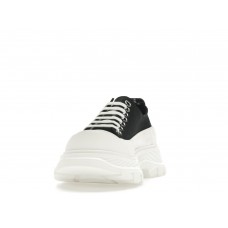 Женские кроссовки Alexander McQueen Tread Slick Low Lace Up Canvas Graffiti Black White White (W)