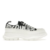 Женские кроссовки Alexander McQueen Tread Slick Low Lace Up Canvas Graffiti Black White White (W)