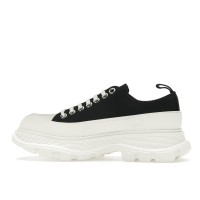 Женские кроссовки Alexander McQueen Tread Slick Low Lace Up Canvas Graffiti Black White White (W)