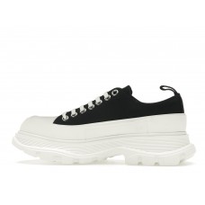 Женские кроссовки Alexander McQueen Tread Slick Low Lace Up Canvas Graffiti Black White White (W)