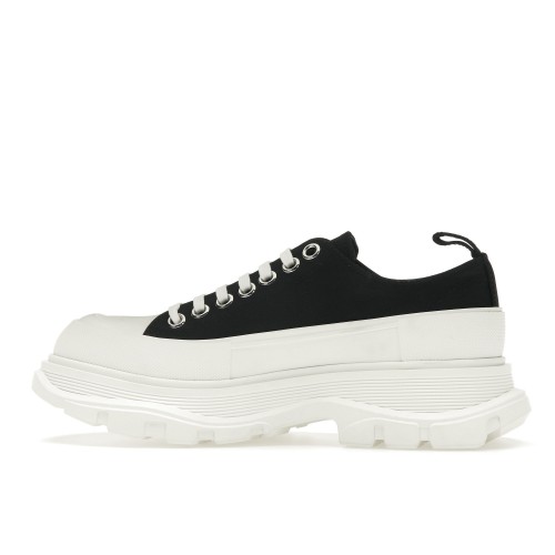 Кроссы Alexander McQueen Tread Slick Low Lace Up Canvas Graffiti Black White White (W) - женская сетка размеров