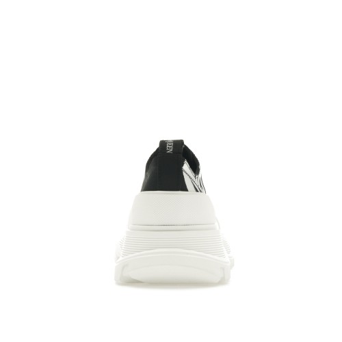 Кроссы Alexander McQueen Tread Slick Low Lace Up Canvas Graffiti Black White White (W) - женская сетка размеров