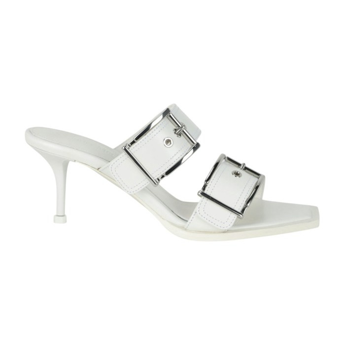 Alexander McQueen Wmns Double Buckle Punk Mule Ivory - женская сетка размеров Alexander McQueen Wmns Double Buckle Punk Mule Ivory - женская сетка размеров
