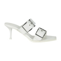Женские Alexander McQueen Double Buckle Punk Mules Ivory (W)