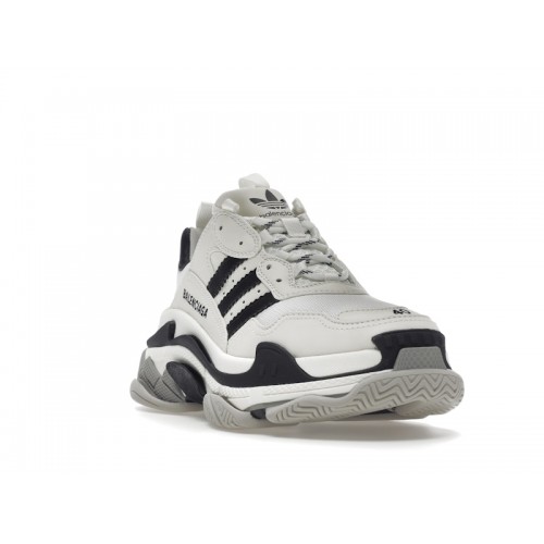 Кроссы Balenciaga x adidas Triple S White Black (W) - женская сетка размеров