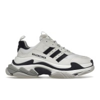 Женские кроссовки Balenciaga x adidas Triple S White Black (W)