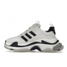 Женские кроссовки Balenciaga x adidas Triple S White Black (W)